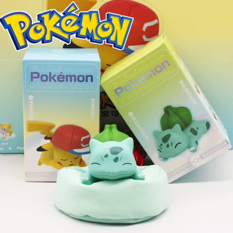 Japan Cartoon Pokemon Casual Time Series Part 1 | Sleeping Pikachu Eevee Bulbasaur Snorlax Jirachi Komala - Figure Kawaii Decoration KawaiiGiftLand