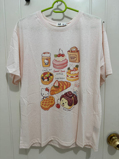 Korean Fashion Cute Cartoon Style T-Shirt Series | Vintage Hello Kitty with Cafe Sweets - Kawaii Fashion Items