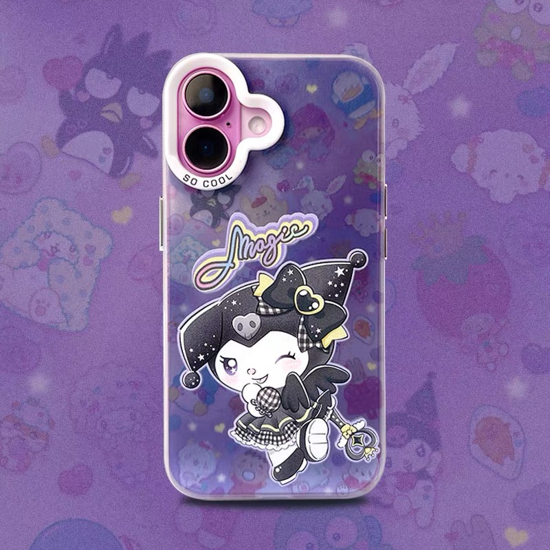 Japanese Cartoon Sanrio Magic Group Laser Case |  My Melody Kuromi Pochacco Wish Me Mell 4 Styles - Phone Case Samsung Galaxy S26 S25 S24 S23 S22 S21 FE Ultra Edge