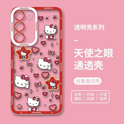 Japanese Cartoon Hello Kitty | Vintage Kitty Red Version - Phone Case Samsung Galaxy S26 S25 S24 S23 S22 S21 FE Ultra Edge