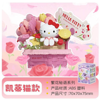 Sanrio Characters Secret Words of Flowers | Hello Kitty My Melody Kuromi Cinnamoroll Pompompurin Pochacco - Building Blocks Toy Collectable Mystery Blind Box