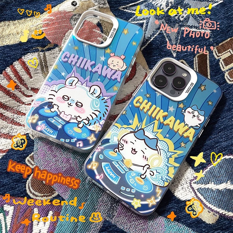 Japanese Cartoon ChiiKawa DJ Music Player | ChiiKawa Hachiware Usagi Momonga - iPhone Case 11 12 13 14 15 16 Pro Promax