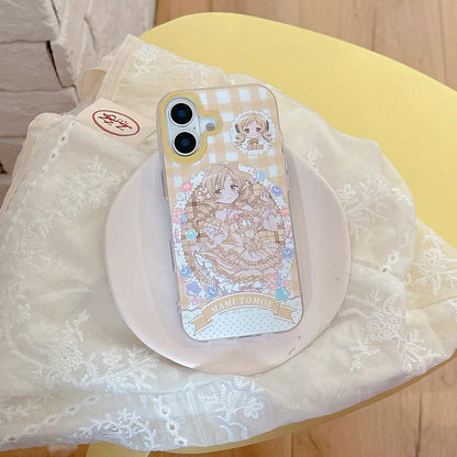 Japanese Cartoon Puella Magi Madoka Magica Laser Case Lolita Dress Version | Madoka Miki Tomoe Sakura Akemi - iPhone Case PLUS SE2 11 12 13 14 15 16 16e 17 17e Pro Promax 12mini 13mini