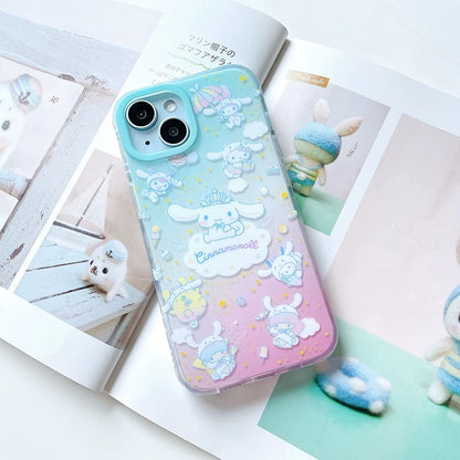 Japanese Cartoon Sanrio Cinnamoroll Party with Friends - iPhone Case 13 14 15 Pro Promax