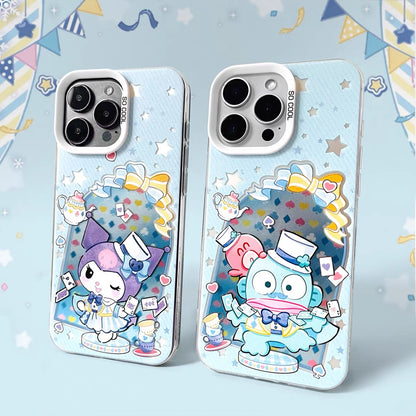 Japanese Cartoon Sanrio Alice In Wonderland Laser Case | Hello Kitty My Melody Kuromi Cinnamoroll Hangyodon Wish Me Mell 6 Styles - Phone Case Samsung Galaxy S26 S25 S24 S23 S22 S21 FE Ultra Edge