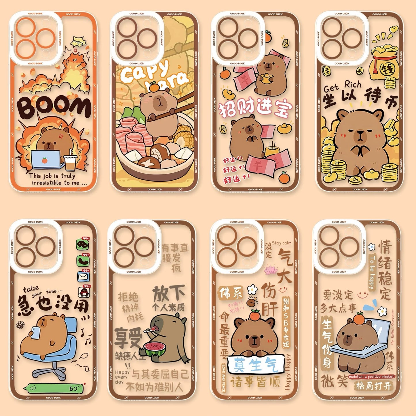 Cute Animal Capybara | Part4 8 Styles - iPhone Case PLUS SE2 XS XR X 11 12 13 14 15 16 16e 17 17e Pro Promax 12mini 13mini