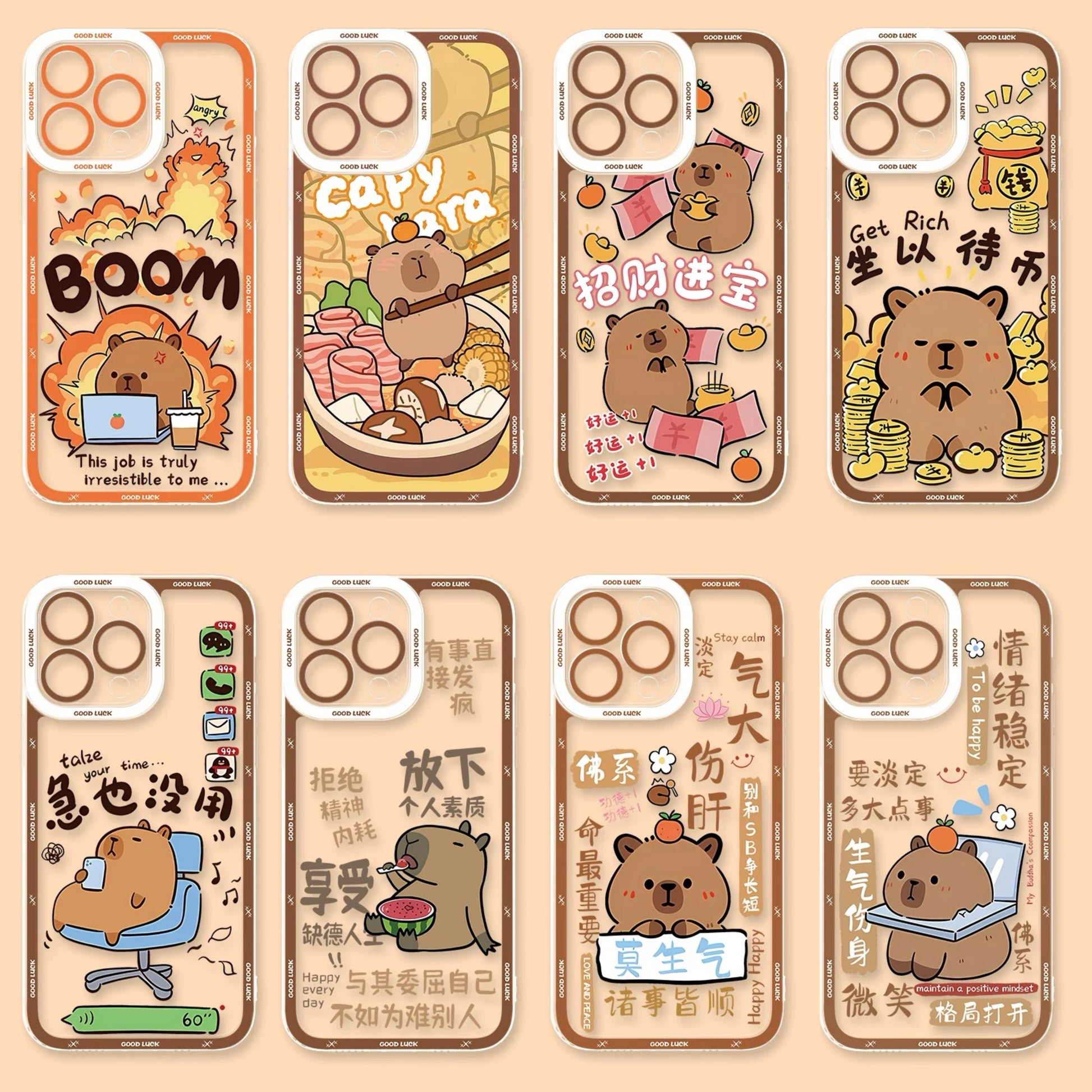 Cute Animal Capybara | Part4 8 Styles - iPhone Case PLUS SE2 XS XR X 11 12 13 14 15 16 16e 17 17e Pro Promax 12mini 13mini