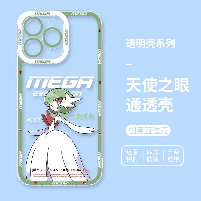 Japan Cartoon Pokemon Mega Evolution | Gardevoir - iPhone Case 6 7 8 PLUS SE2 XS XR X 11 12 13 14 15 16 16e Pro Promax 12mini 13mini