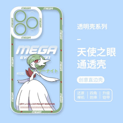 Japan Cartoon Pokemon Mega Evolution | Gardevoir - iPhone Case 6 7 8 PLUS SE2 XS XR X 11 12 13 14 15 16 16e Pro Promax 12mini 13mini