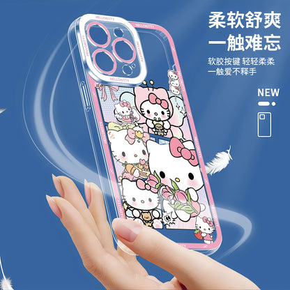 Japanese Cartoon Hello Kitty | Vintage Kitty Pink Version - iPhone Case PLUS SE2 XS XR X 11 12 13 14 15 16 16e 17 17e Pro Promax 12mini 13mini