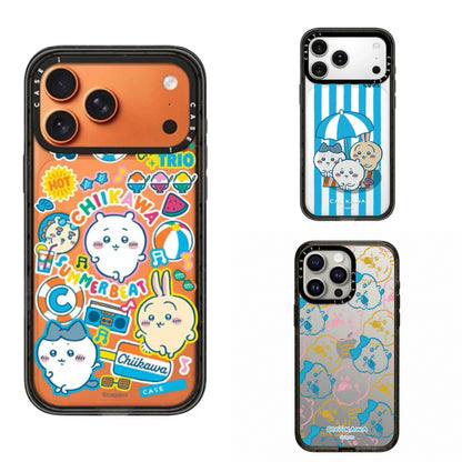 Japanese Cartoon ChiiKawa Clear with Transparent Black Frame Phone Case | ChiiKawa Hachiware Usagi Summer Time Party Part2 6 Styles  - iPhone Case 12 13 14 15 16 17 Pro Promax