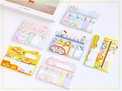 Sanrio Japan Cute Cartoon Memo Stickers | Hello Kitty Little Twin Stars My Melody Cinnamoroll Pompompurin Gudetama - 90Sheets