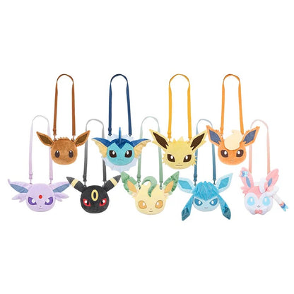 Japan Cartoon Pokemon Eevee Evolution Series Cute Plush Shoulder Bag | Eevee Vaporeon Jolteon Flareon Espeon Umbreon Leafeon Glaceon Sylveon - Evolve Anime Collectable Kawaii Item