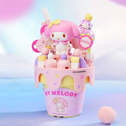 Sanrio Dessert Ice Cream Cone | Hello Kitty My Melody Kuromi Cinnamoroll Pompompurin Pochacco - Building Blocks Toy Collections