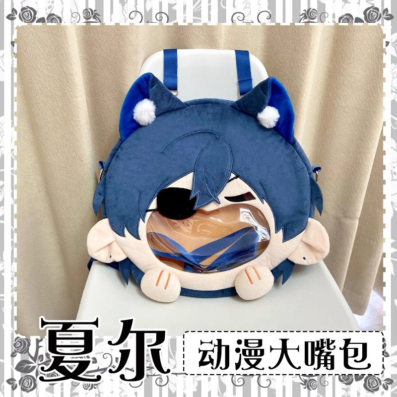 Japanese Anime  Black Butler Kuro Shitsuji | Ciel Phantomhive with Cat Ear Plush Cute Icon Itabag Backpack and Crossbody Bag - Cute Kawaii Item