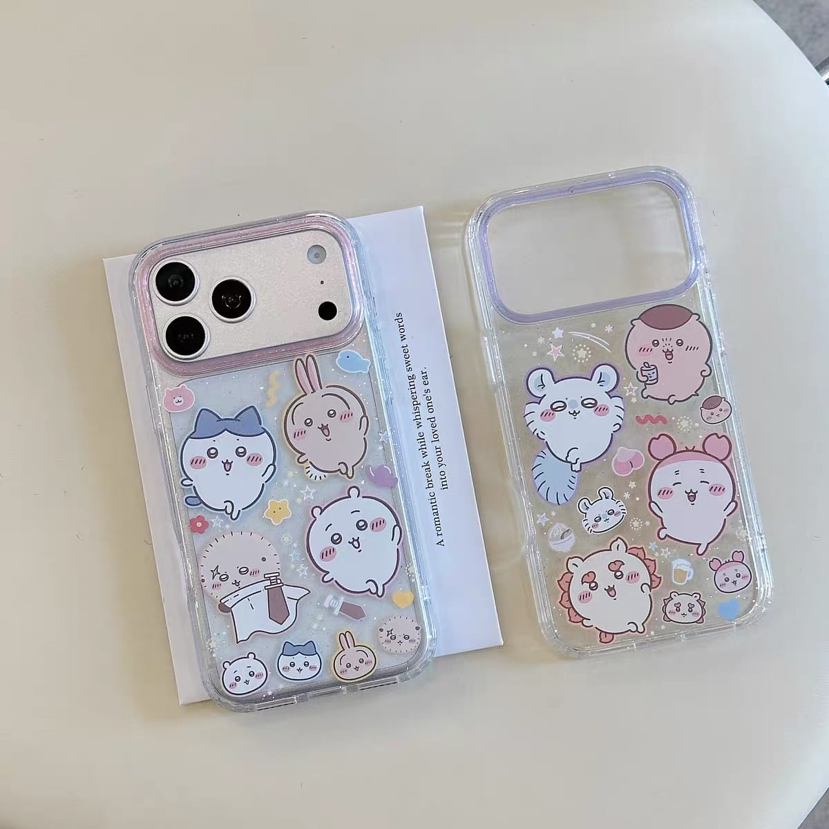 Japanese Cartoon ChiiKawa Gittler Colour Clear Case with Phone Strape | ChiiKawa Hachiware Usagi Momonga Rakko Kurimanju Shisa Furuhonya - iPhone Case Plus SE2 11 12 13 14 15 16 16e 17 17e Pro Promax 12mini 13mini