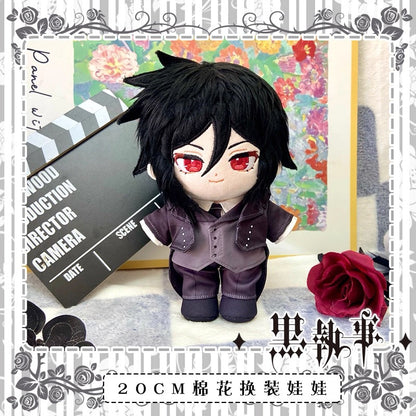 Japanese Anime Black Butler Kuro Shitsuji Cotton Plush Doll | Ciel Sebastian Cute Kawaii 20cm Doll Can Change Outfits - Cute Kawaii Item