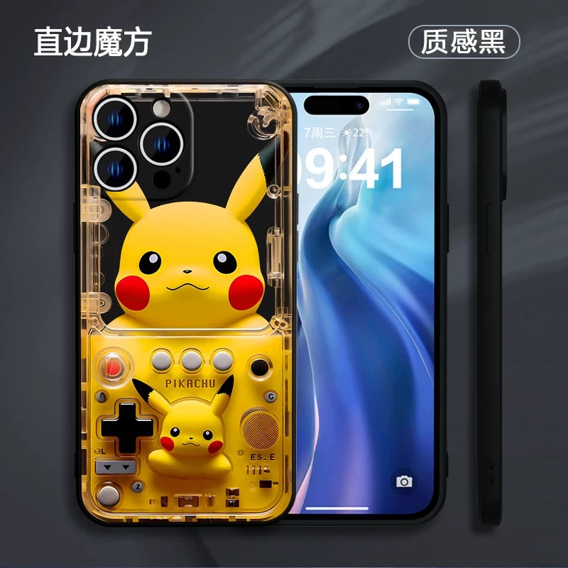 Japan Cartoon Pokemon Fun 3D Print Game Console Version Colour Silicone Case | Pikachu Bulbasaur Squirtle Charmander Psyduck Jigglypuff Eevee Gengar -  iPhone Case PLUS SE2 XS XR X 11 12 13 14 15 16 16e 17 17e Pro Promax 12mini 13mini