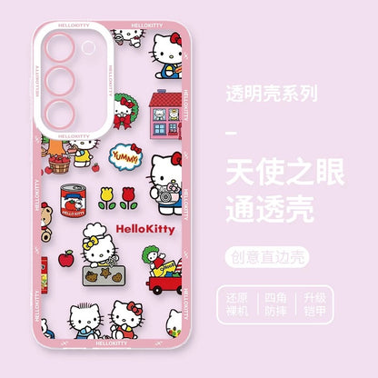 Japanese Cartoon Hello Kitty | Vintage Kitty Pink Version - Phone Case Samsung Galaxy S26 S25 S24 S23 S22 S21 FE Ultra Edge