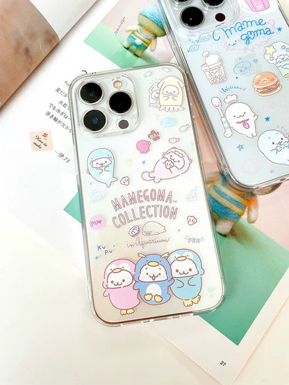 Japanese Cartoon Mamegoma | Cosplay & Hamburger Lovely Seal - iPhone Case 12 13 14 15 Pro Promax