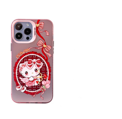 Japanese Cartoon Sanrio Sweet Angel | Hello Kitty Laser Colour Clear - iPhone Case 11 12 13 14 15 16 Pro Promax