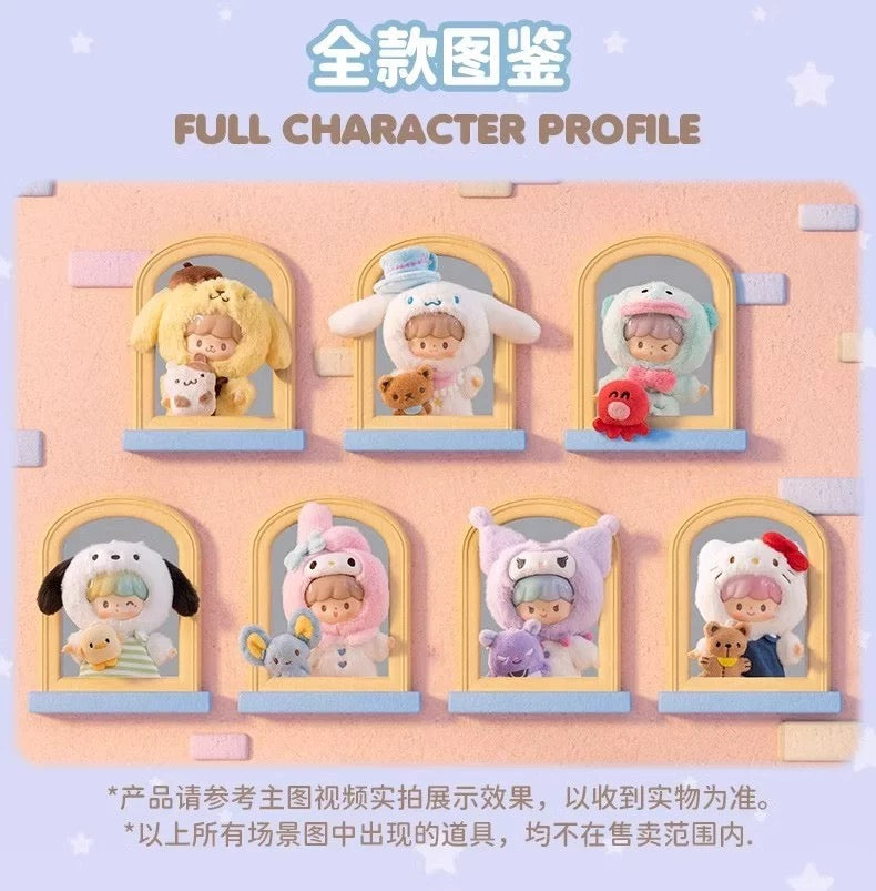 zZoton x Sanrio Characters Love League Buddies Plush Doll Keychain | Hello Kitty My Melody Kuromi Cinnamoroll Pompompurin Pochacco Hangyodon - Collectable Toys Mystery Blind Box