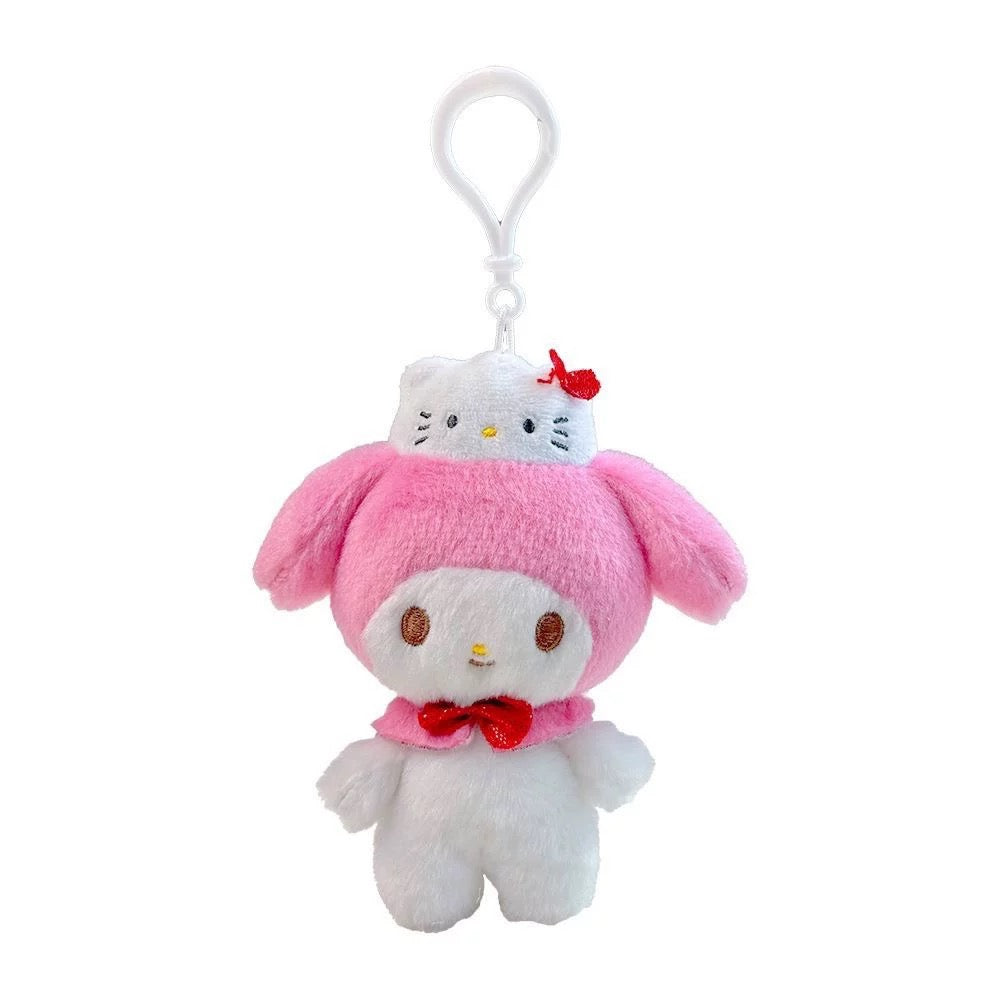 Japan Sanrio 50th Hello Kitty Keychain | Hello Kitty My Melody Kuromi Cinnamoroll Hangyodon - Mini Plush Doll 10cm Keychain