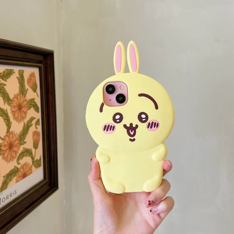 Japanese Cartoon ChiiKawa Silicone | Sitting Usagi - iPhone Case 15 14 13 12 11 Pro ProMax