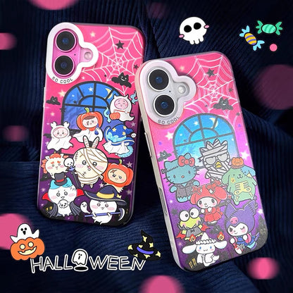 Japanese Cartoon Halloween Party Laser Case | ChiiKawa & Sanrio Group - iPhone Case 11 12 13 14 15 16 16e 17 17e Pro Promax