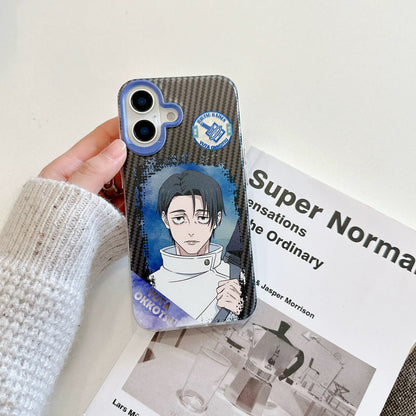 Japanese Anime Jujutsu Kaisen Laser Case Dark Background Version | Yuji Yuta Megumi Choso - iPhone Case PLUS SE2 11 12 13 14 15 16 16e 17 17e Pro Promax 12mini 13mini