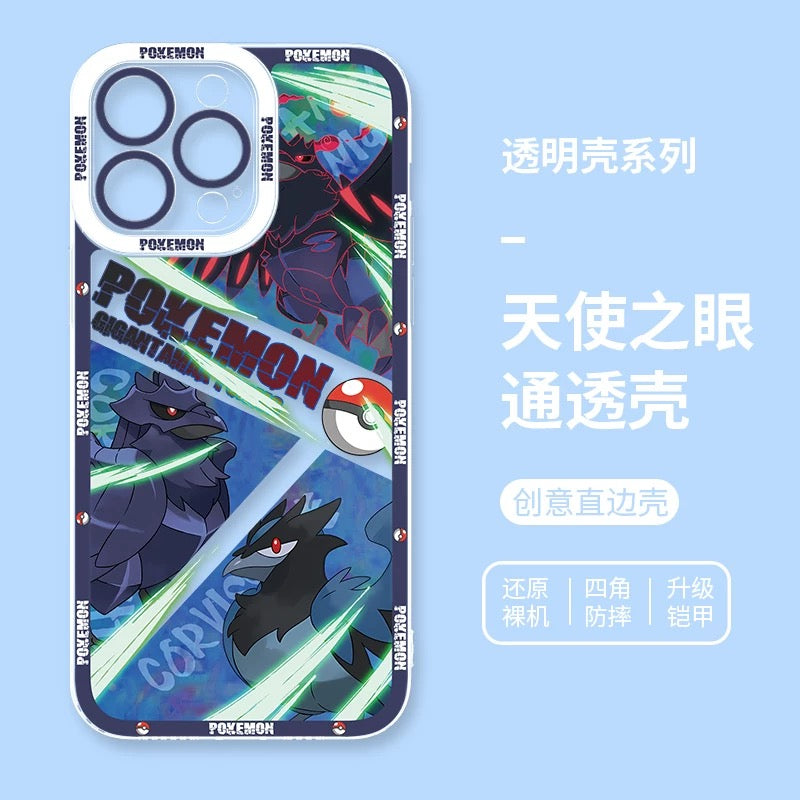 Japan Cartoon Pokemon Evolution Verison | Corvisquire Corviknight - iPhone Case 6 7 8 PLUS SE2 XS XR X 11 12 13 14 15 16 16e Pro Promax 12mini 13mini