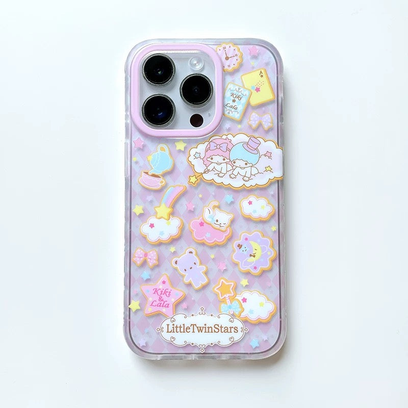 Japanese Cartoon Sanrio Little Twin Stars | Sugar Biscuits & Tea Party - iPhone Case 13 14 15 Pro Promax