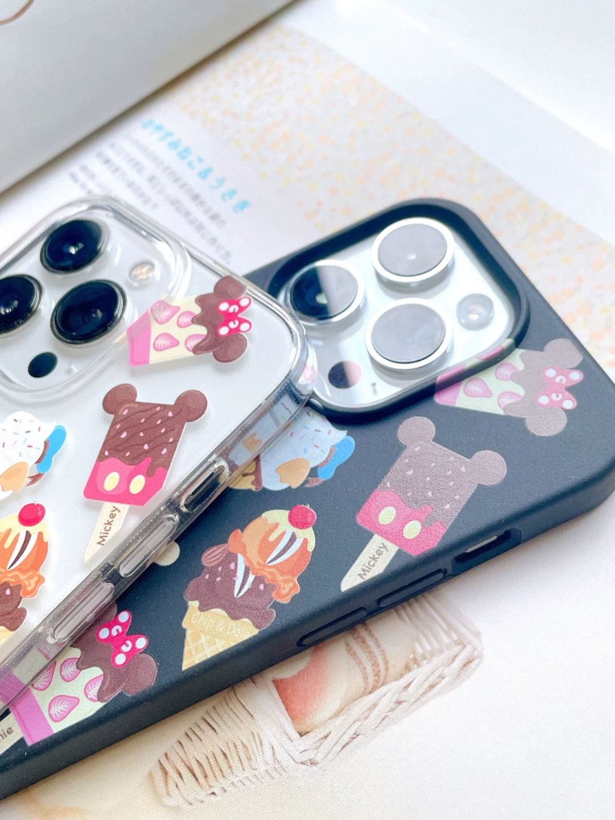 Cartoon Mickey Minnie Donald Winnie Clip & Dale Ice Bar Cream - iPhone Case 12 13 14 15 Pro Promax mini