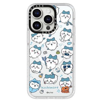 Japanese Cartoon ChiiKawa Clear with Transparent Frame Phone Case |  Pajamas Song & Full Screen Fun Emo ChiiKawa Hachiware Usagi - iPhone Case 12 13 14 15 16 17 Pro Promax