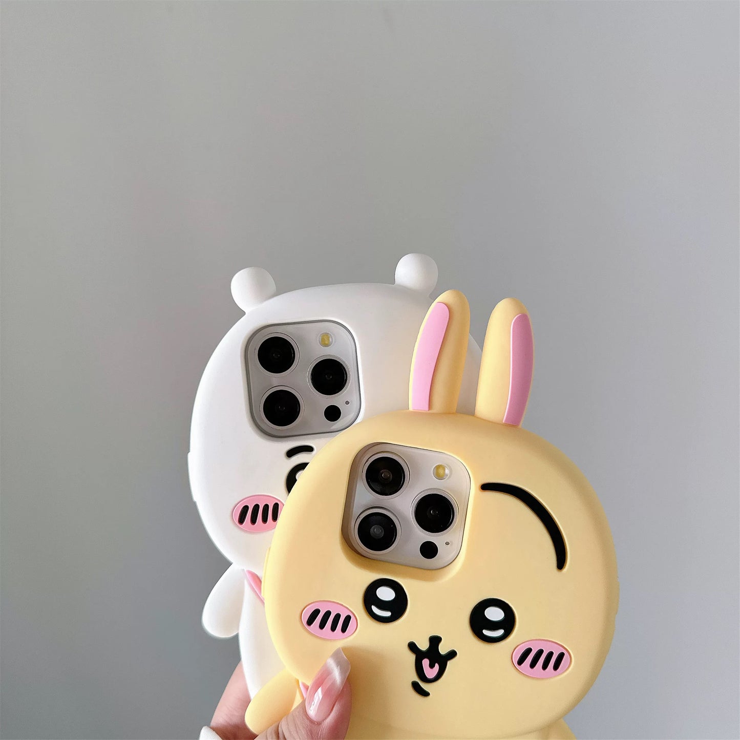 Japanese Cartoon ChiiKawa Silicone | Outing with Bag Chiikawa Hachiware Usagi - iPhone Case 15 14 13 12 Pro ProMax