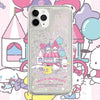 Japanese Cartoon Sanrio Characters Popcorn Shop with Balloons - Glitter QuickSand iPhone Case 6 7 8 PLUS SE2 XS XR X 11 12 13 14 15 16 Pro Promax 12mini 13mini