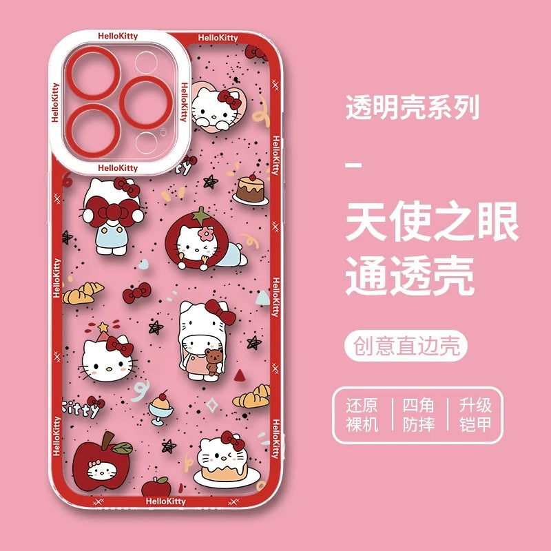 Japanese Cartoon Hello Kitty | Vintage Kitty Red Version - iPhone Case PLUS SE2 XS XR X 11 12 13 14 15 16 16e 17 17e Pro Promax 12mini 13mini