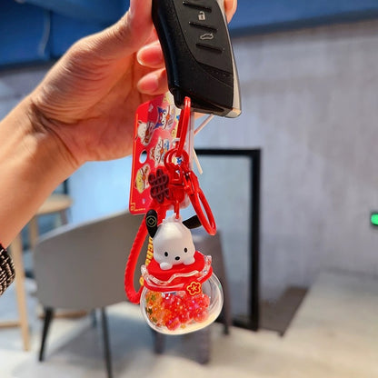 Sanrio Cute Chinese Style Good Fortune Keychain | My Melody Kuromi Cinnamoroll Pompompurin Pochacco