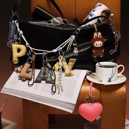 Popmart The Monster Pin For Love Series Limited Edition | Letter Pendant N-Z with Pins Keychain - 10cm Kasing Lung Zimomo Labubu Toy Collection