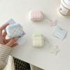 Korea Style Pastel Colour | Checkered Pattern Pink Blue Green with Keychain Heart Star Butterfly - AirPods AirPodsPro AirPods3 AirPods4 Case