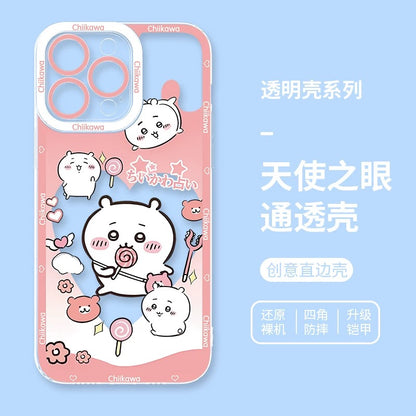 Japanese Cartoon Chiikawa Heart Shape Daily Version | Chiikawa Hachiware Usagi Momonga Kurimanju Rakko - iPhone Case PLUS SE2 XS XR X 11 12 13 14 15 16 16e 17 17e Pro Promax 12mini 13mini