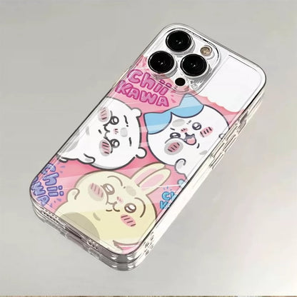 Cute Cartoon ChiiKawa | Sticke on Screen Chiikawa Hachiware Usagi - iPhone Case XR XS X 11 12 13 14 15 Pro Plus Promax