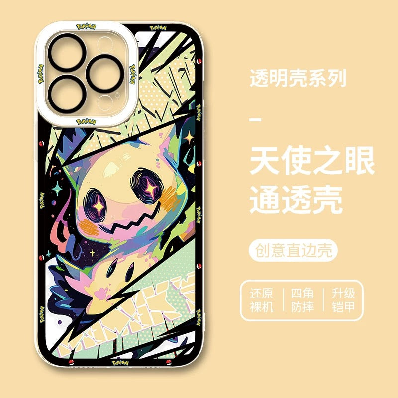Japan Cartoon Pokemon Postal Street Style | Pikachu Gengar Squirtle Psyduck Mimikyu Bulbasaur Charmander Eevee - iPhone Case PLUS SE2 XS XR X 11 12 13 14 15 16 16e 17 17e Pro Promax 12mini 13mini