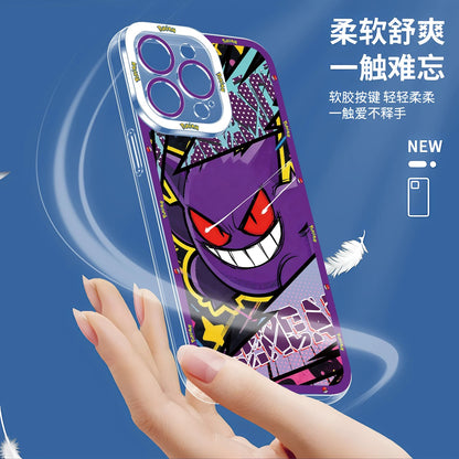 Japan Cartoon Pokemon Postal Street Style | Pikachu Gengar Squirtle Psyduck Mimikyu Bulbasaur Charmander Eevee - iPhone Case PLUS SE2 XS XR X 11 12 13 14 15 16 16e 17 17e Pro Promax 12mini 13mini