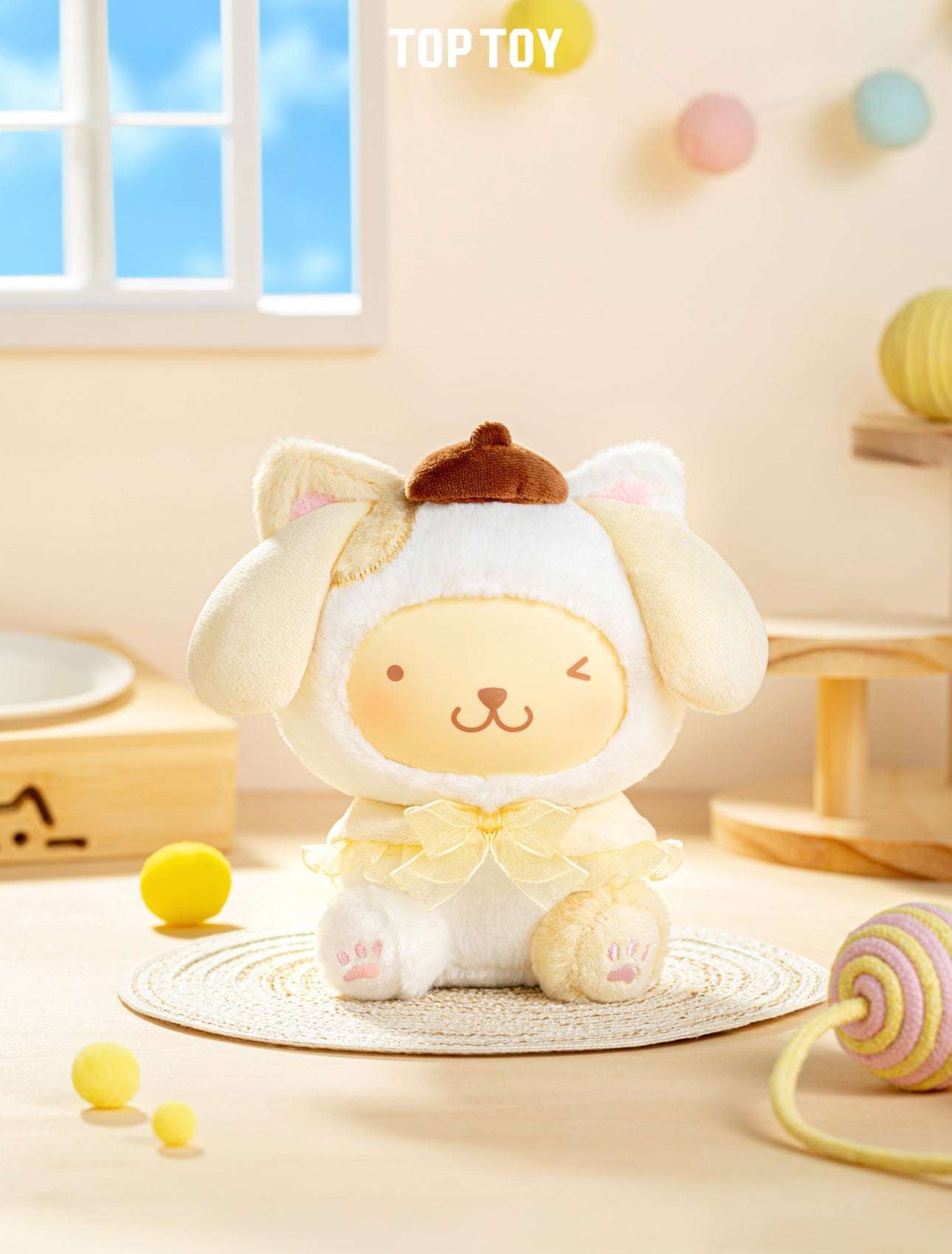 TopToy Sanrio Characters Play with Kittens | Hello Kitty My Melody Kuromi Cinnamoroll Pompompurin Pochacco Pastel Cat - Collectable Toys Mystery Blind Box