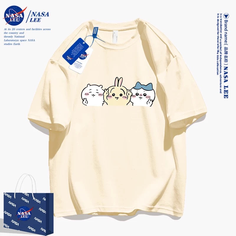 Japanese Cartoon ChiiKawa Casual Style T-Shirt Series | Chiikawa Hachiware Usagi Yeah - Kawaii Fashion Items