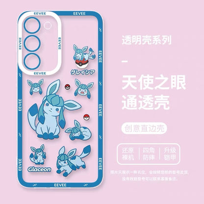 Japanese Cartoon Pokemon Case Eevee Evolution Cute Emo Version | Eevee Vaporeon Jolteon Flareon Espeon Umbreon Leafeon Glaceon Sylveon 9 Styles  - Phone Case Samsung Galaxy S26 S25 S24 S23 S22 S21 FE Ultra Edge