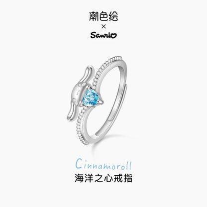 Sanrio x ZGO | Cinnamoroll Ocean Heart | Kawaii Accessories Ring with Ring Box