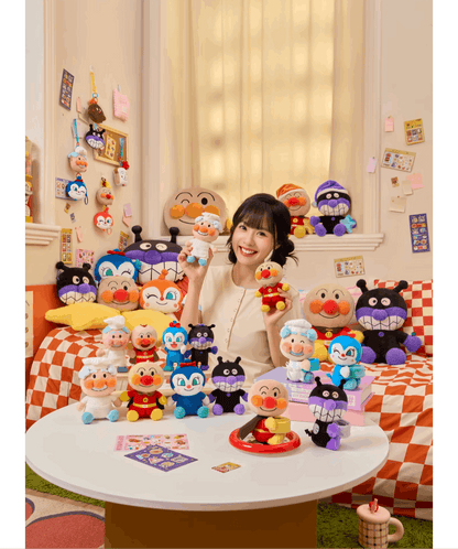 Japan Cartoon Anpanman Plush Cushion | Anpanman Baikinma 40cm - Kawaii Room Decoration