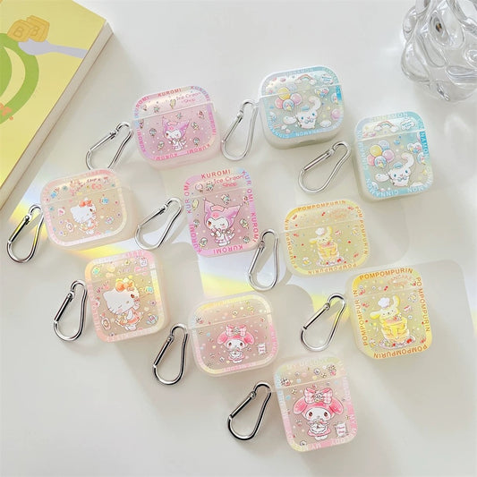 Japanese Cartoon Dreamy Pastel Colour Hello Kitty My Melody Kuromi Cinnamoroll Pompompurin AirPods AirPodsPro AirPods3 Case